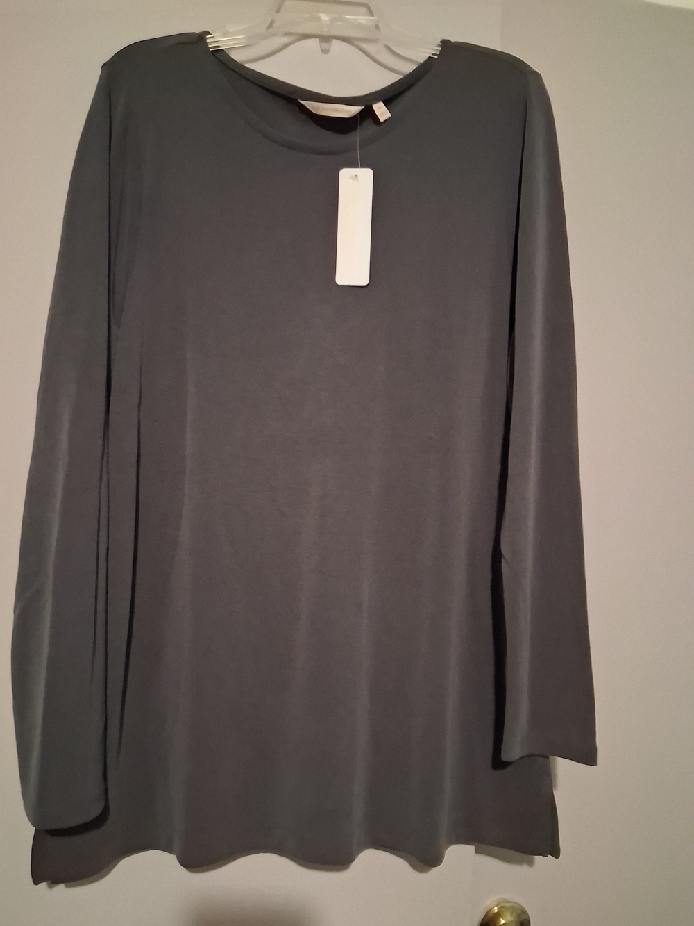 Soft Surroundings We'll Being Top Long Sleeve Charcoal Gray Women's
